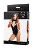 Glossy Kitti, bodysuit and cat ears, wetlook, black, L